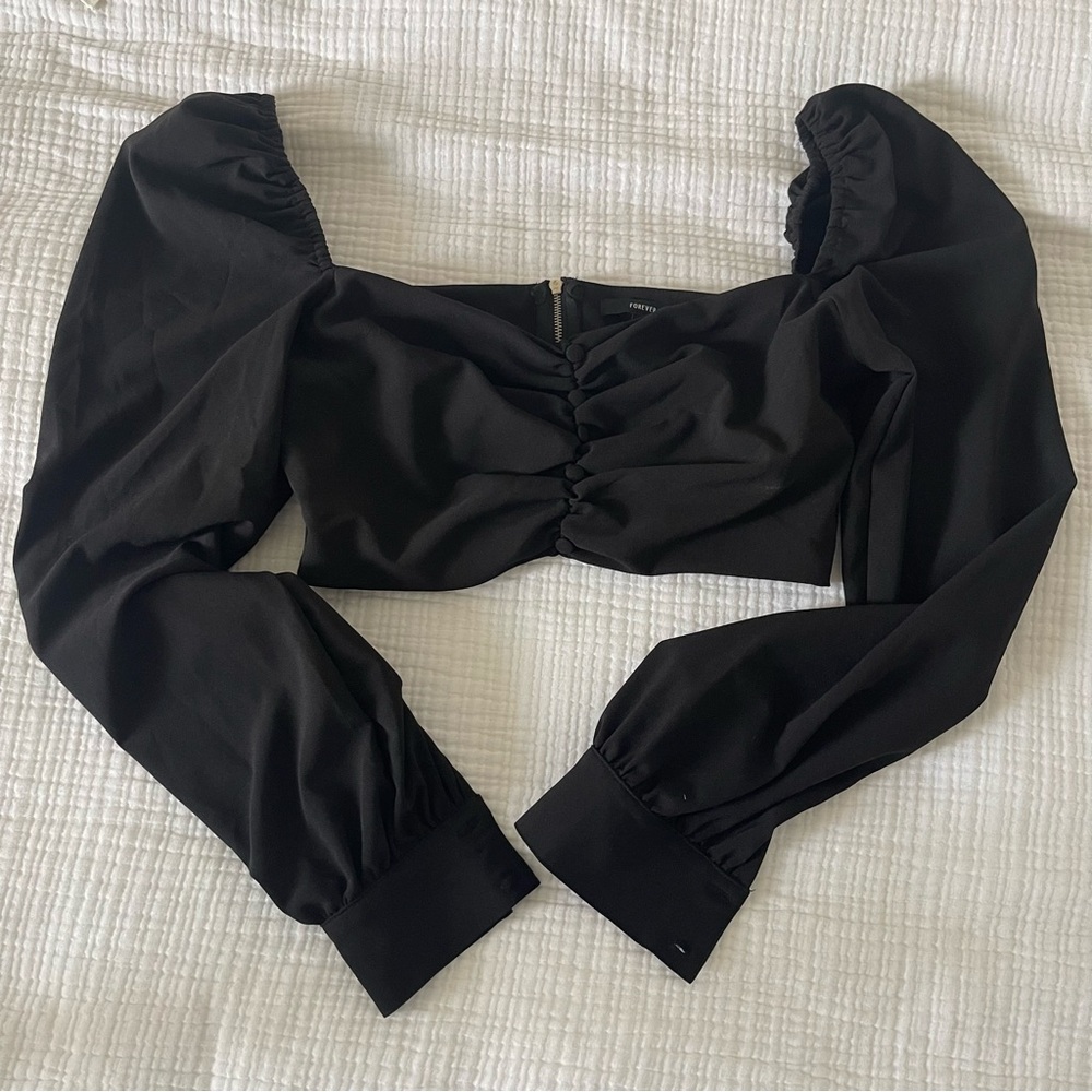 Forever 21 Black Long Sleeve Blouse